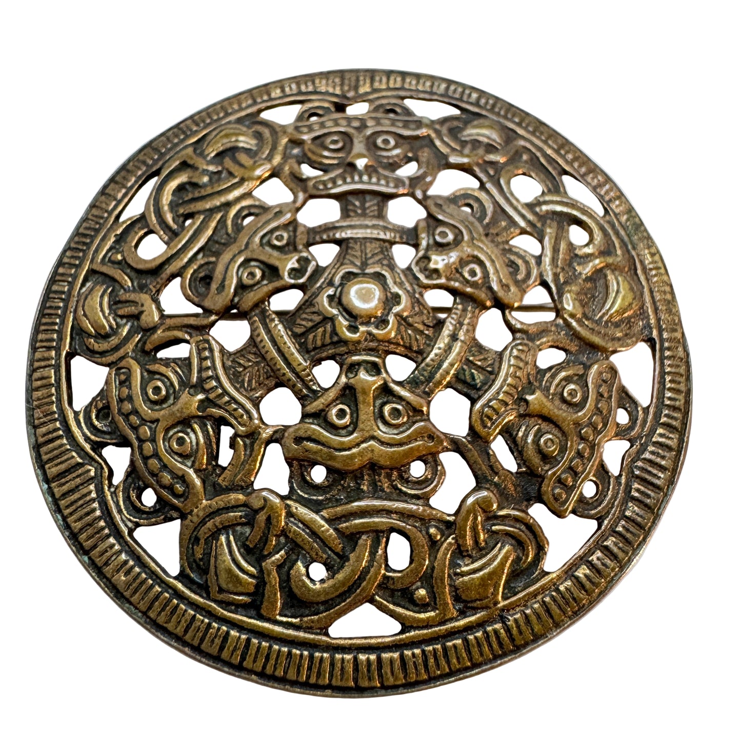 UNI David-Andersen, Norway. Large Bonze Viking Copy Brooch Pendant.