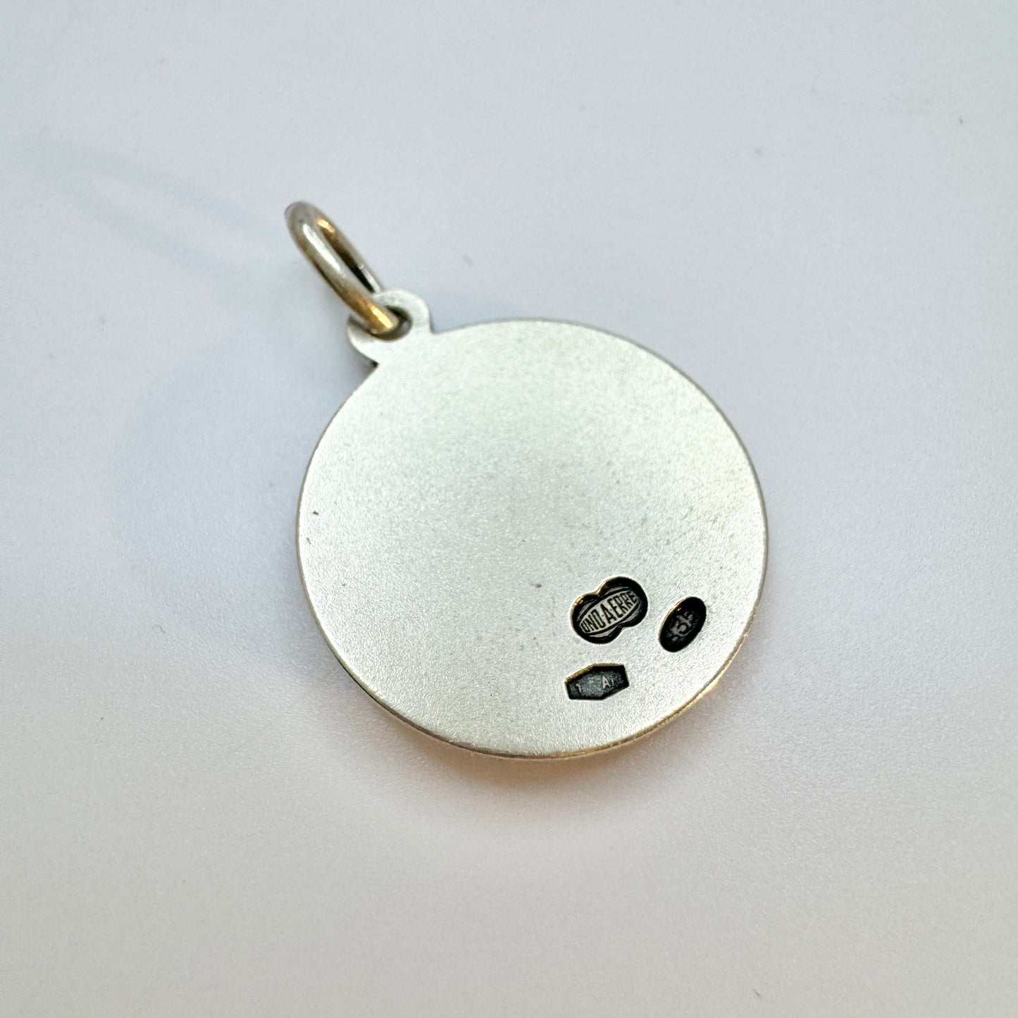 Uno A Erre, Italy 1944-68. Vintage Silver Zodiac Leo Charm Pendant.