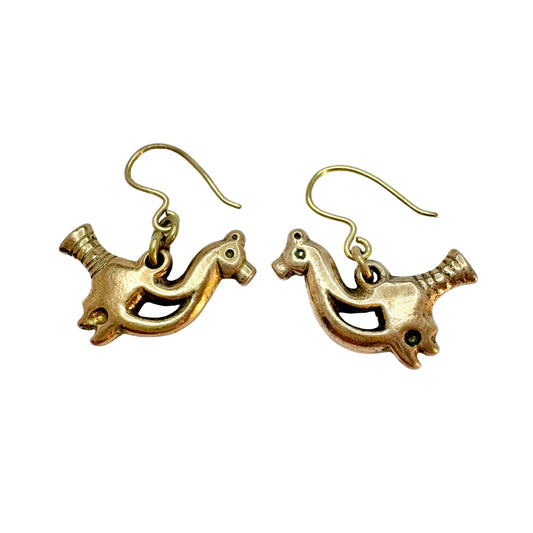 Kalevala Koru, Finland. Vintage Bronze Earrings.
