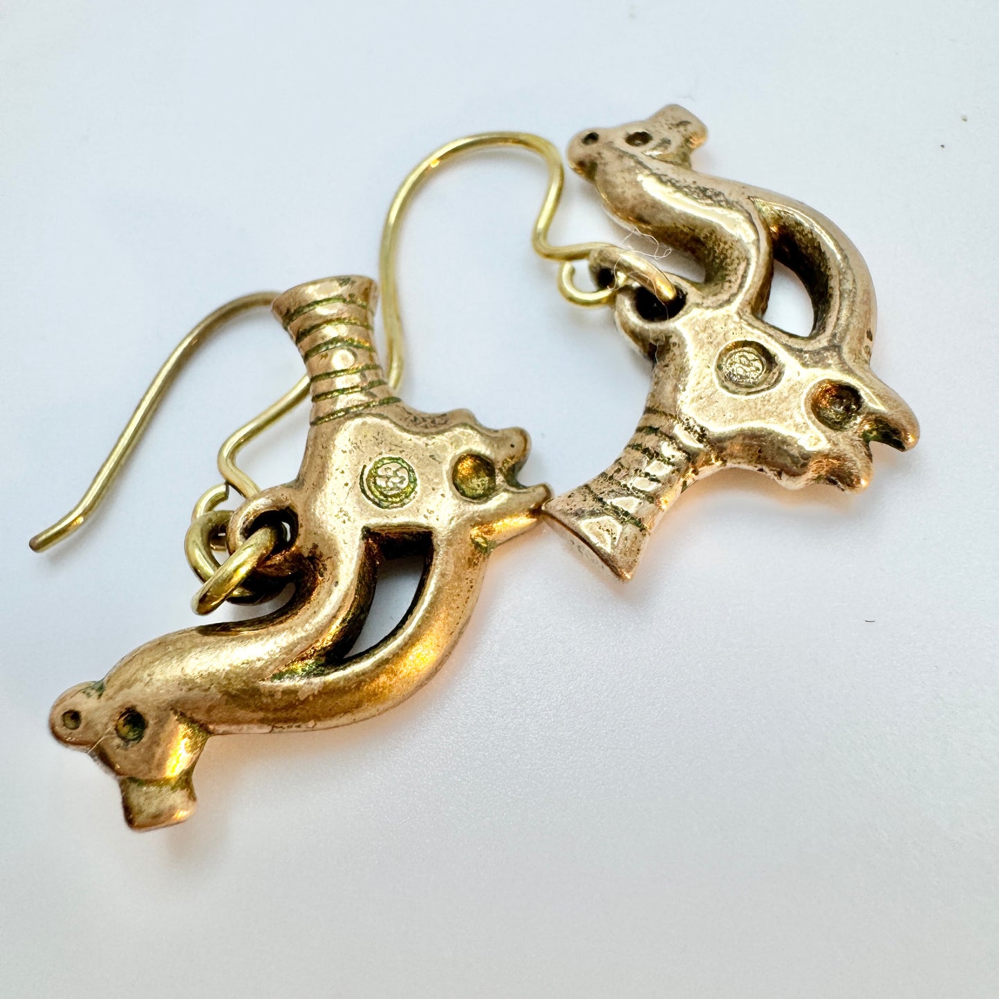 Kalevala Koru, Finland. Vintage Bronze Earrings.