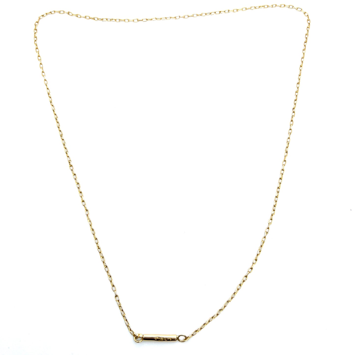 Antique 18k Gold Tube Clasp Chain Necklace.