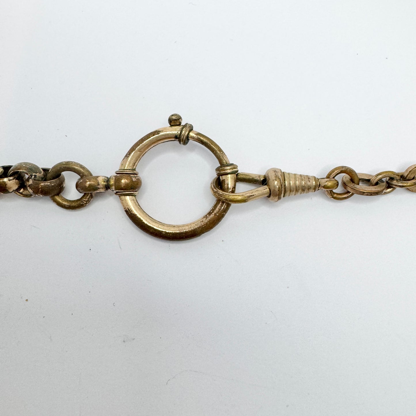 Two Antique Gold Gilt Doublé Watch Chains used as Necklace.