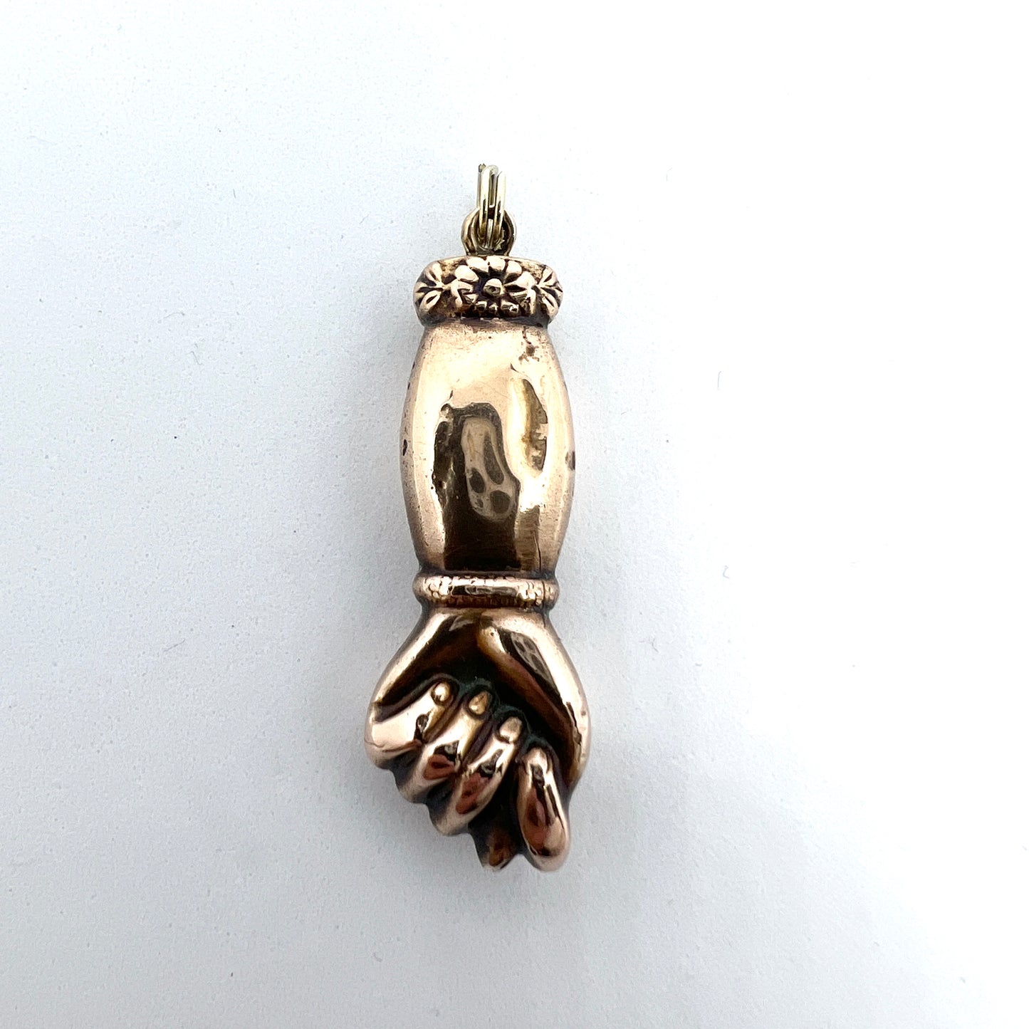 Antique Victorian 14k Gold Figa Hand Pendant.