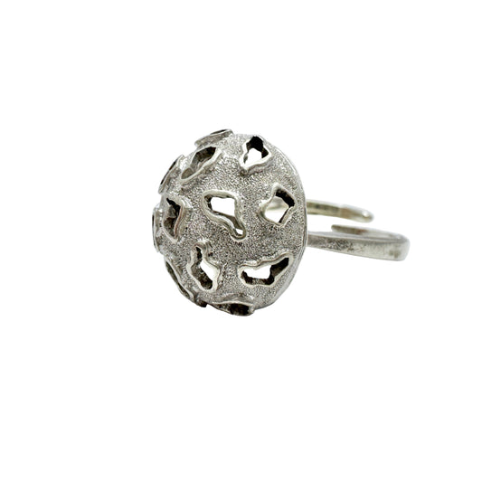 Vintage ca 1970 Sterling Silver Moon Surface? RIng