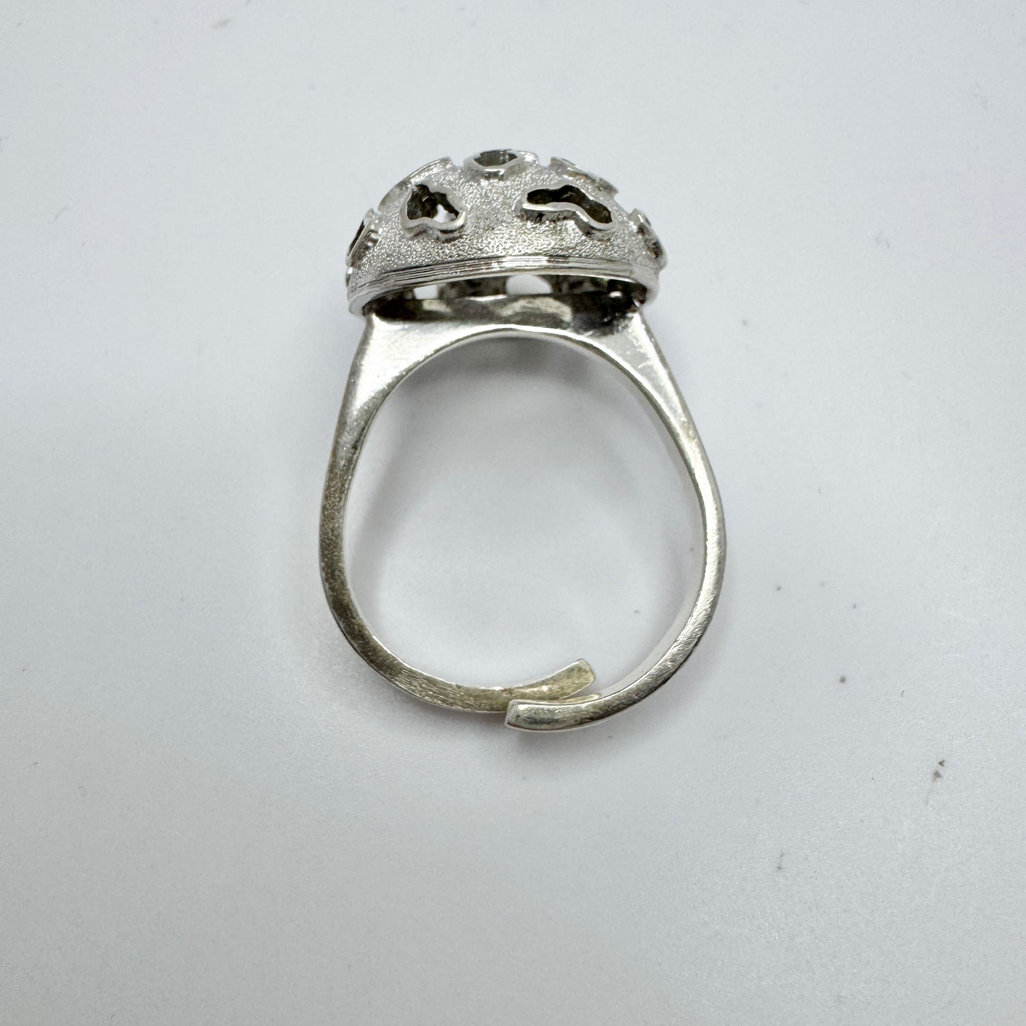 Vintage ca 1970 Sterling Silver Moon Surface? RIng