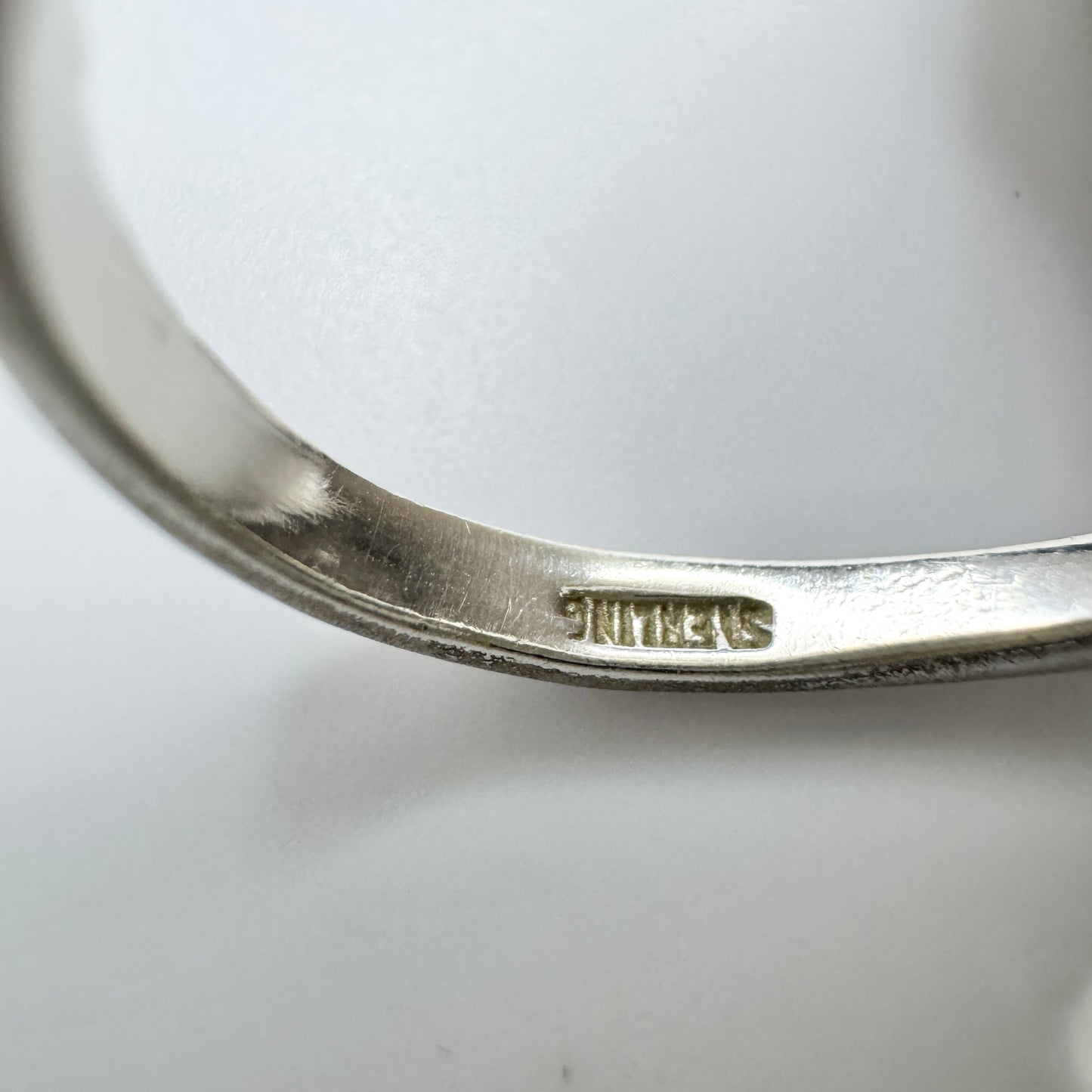 Vintage ca 1970 Sterling Silver Moon Surface? RIng