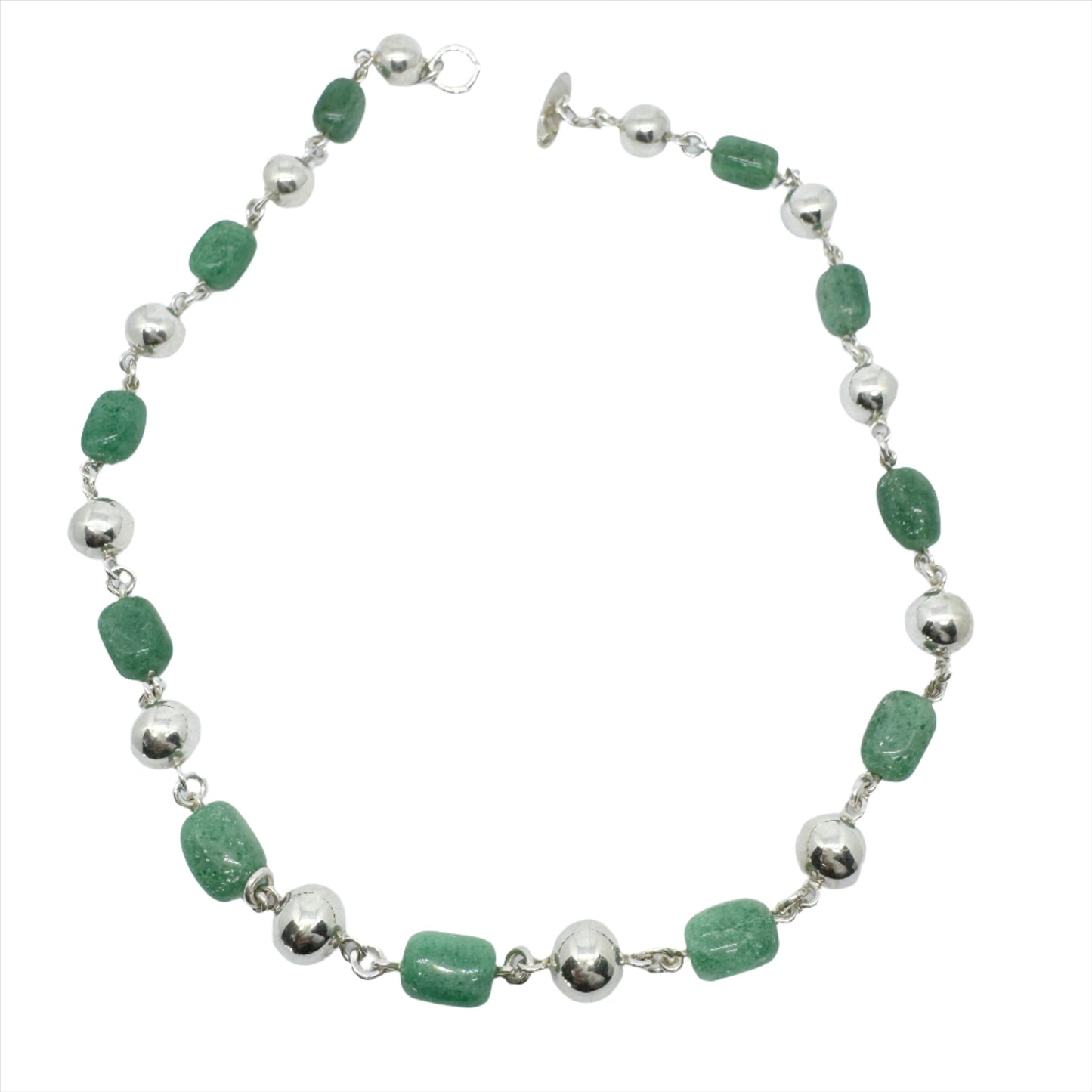 Arvo Saarela, Sweden 1966. Vintage Sterling Silver Aventurine Necklace.