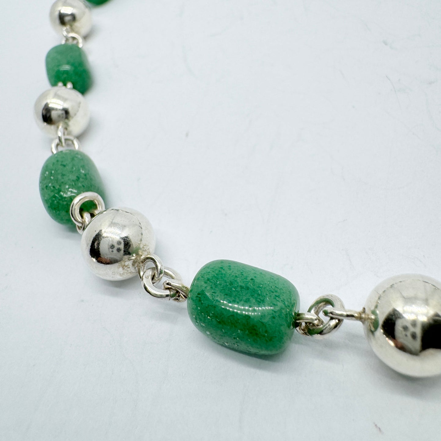 Arvo Saarela, Sweden 1966. Vintage Sterling Silver Aventurine Necklace.