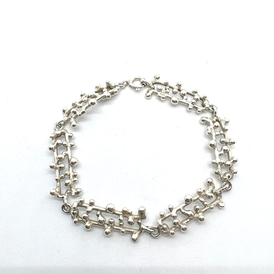 Jorma Laine for Kultateollisus, Finland 1975. Vintage Sterling Silver Bracelet.