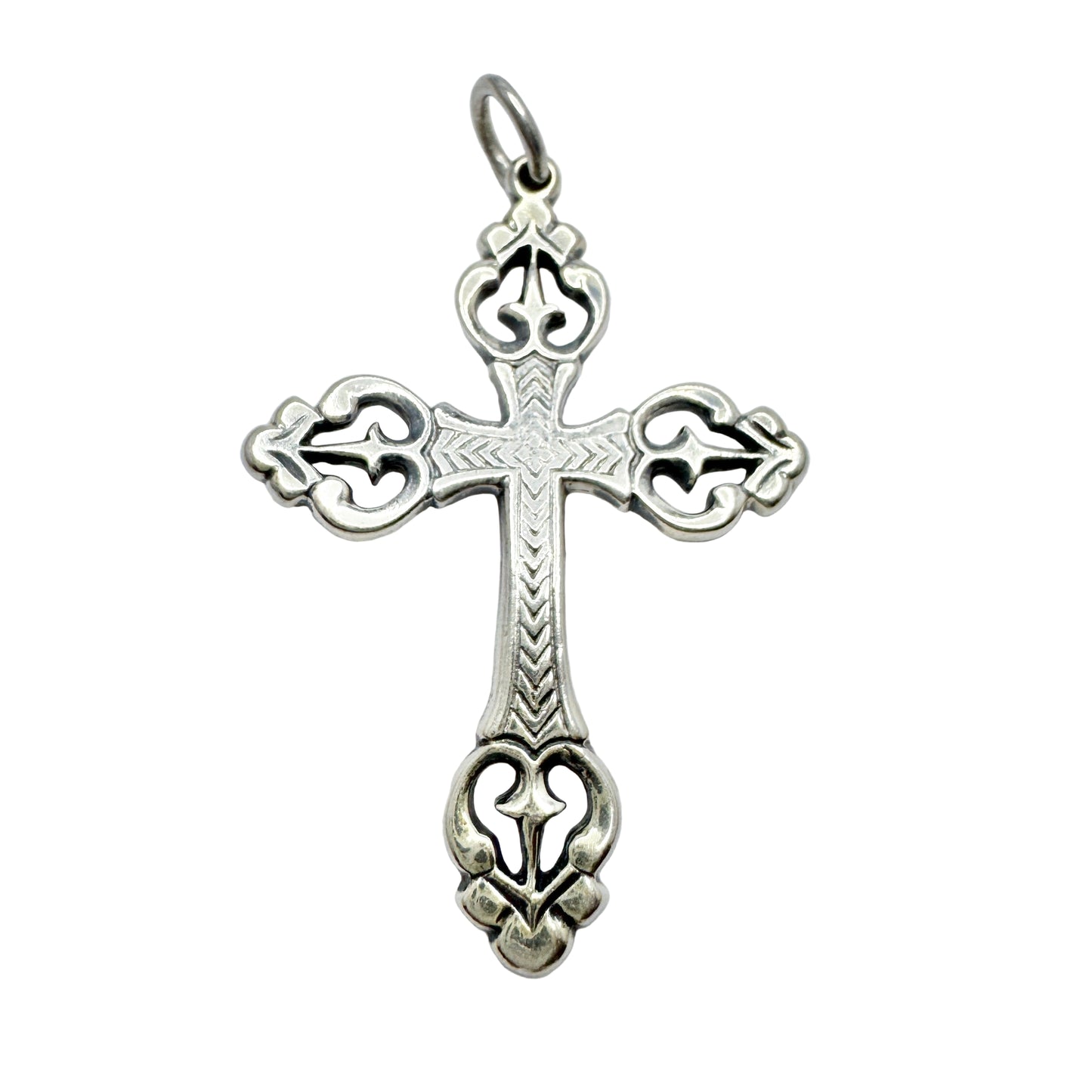 Finland. Vintage Solid Silver Cross Pendant.