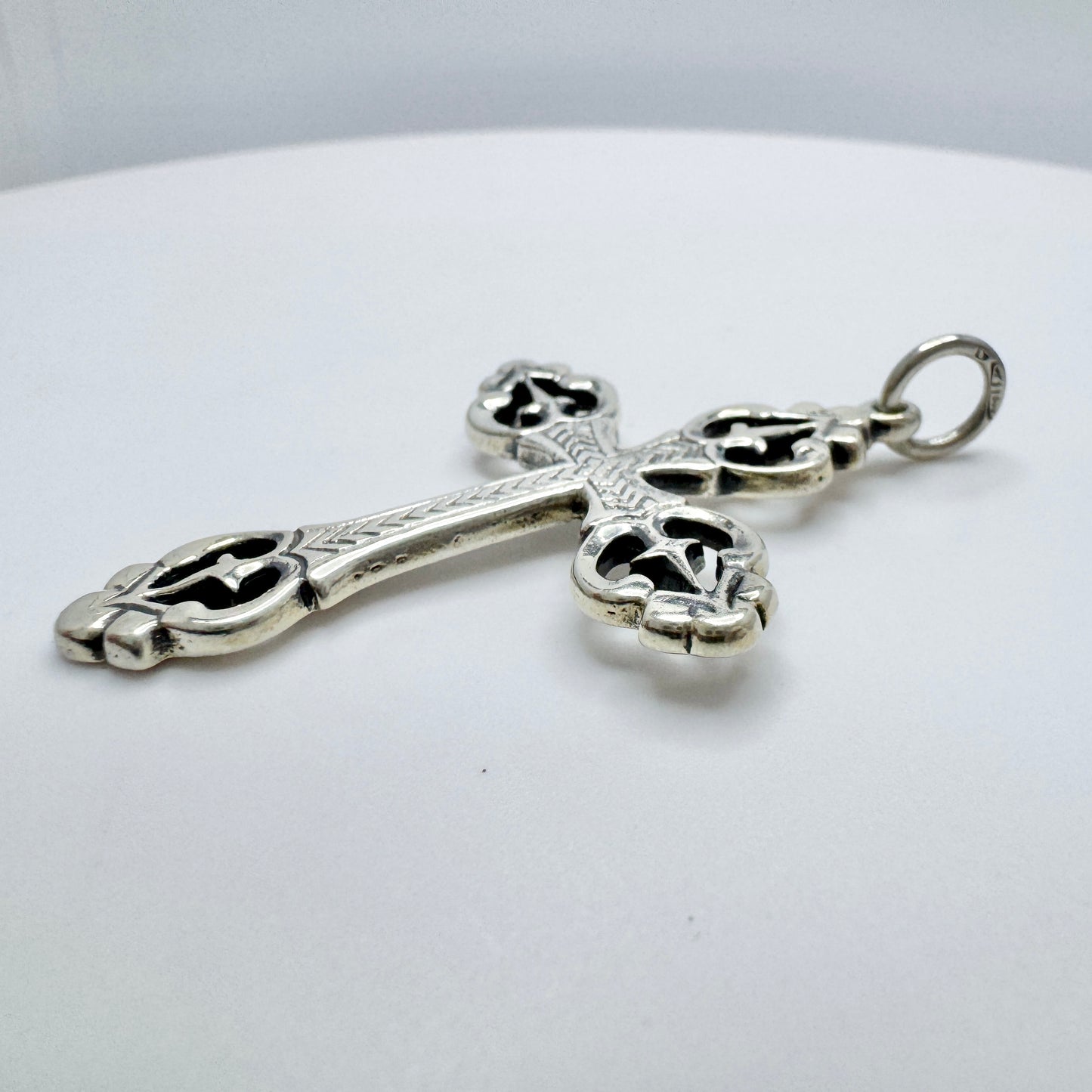 Finland. Vintage Solid Silver Cross Pendant.