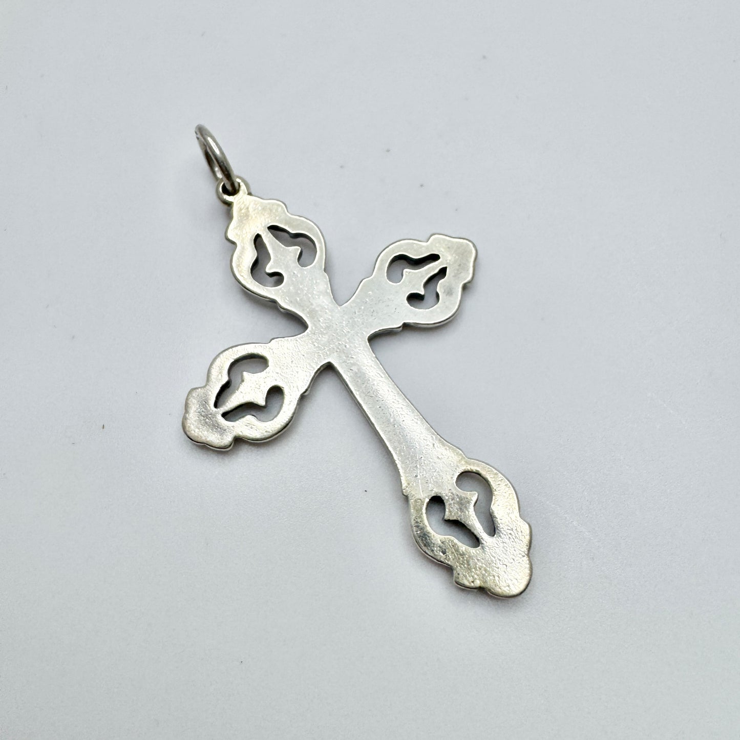 Finland. Vintage Solid Silver Cross Pendant.