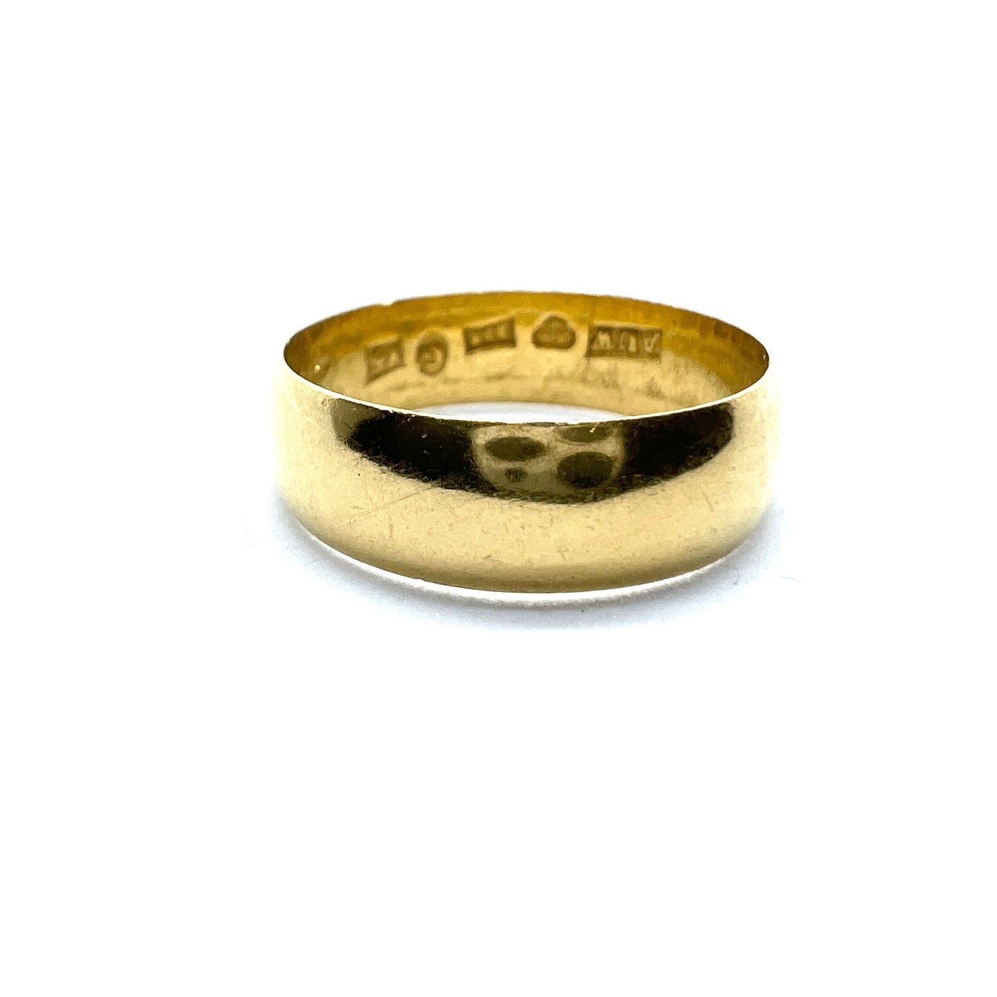 Wahlberg, Sweden 1901. Antique 23K Gold Band Ring.