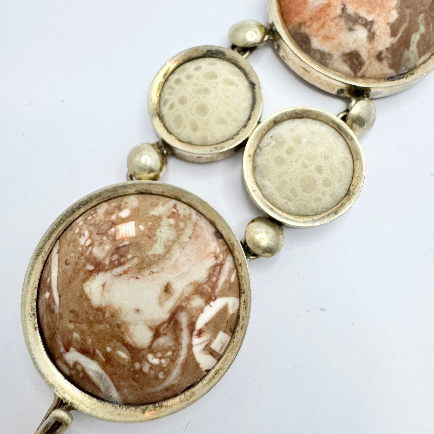 Sweden ca 1900. Antique Limestone Coral Bracelet.
