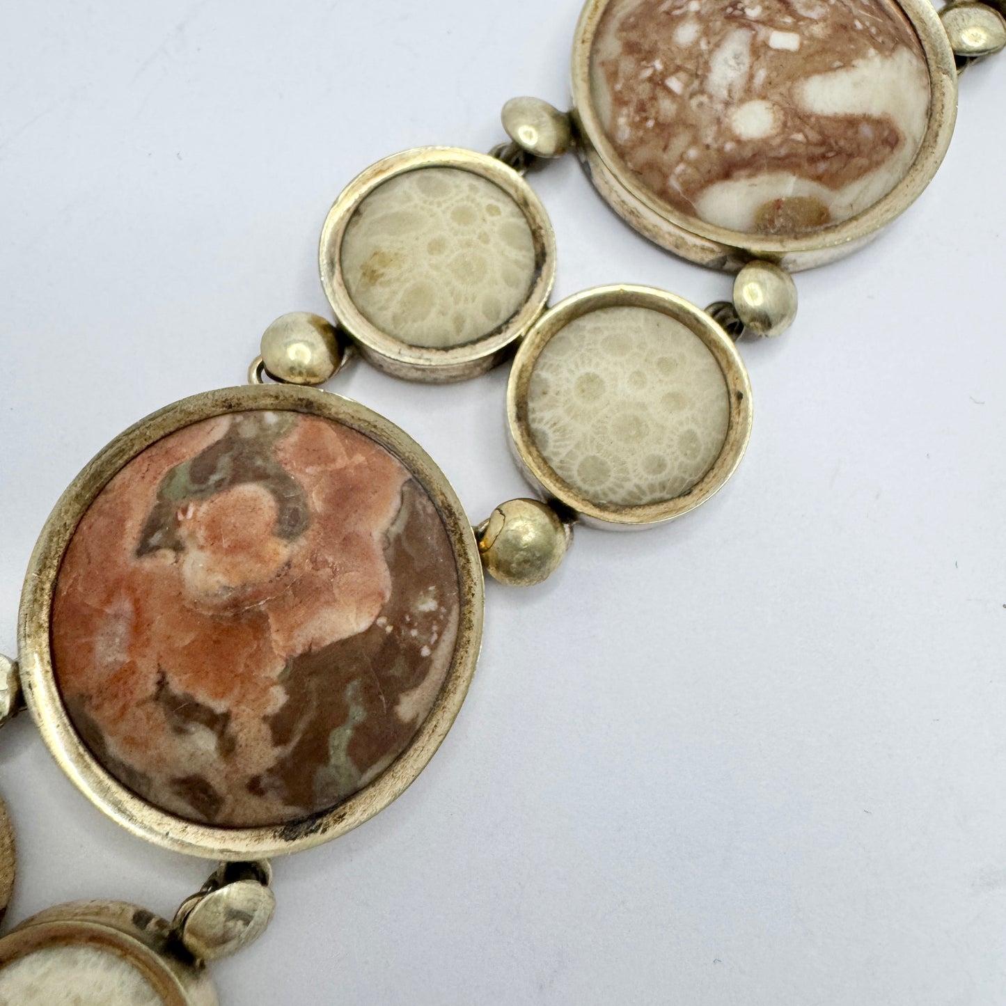 Sweden ca 1900. Antique Limestone Coral Bracelet.