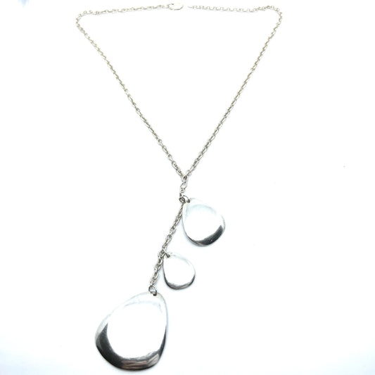 Efva Attling, Sweden. Vintage Sterling Silver Rose Petal Necklace.