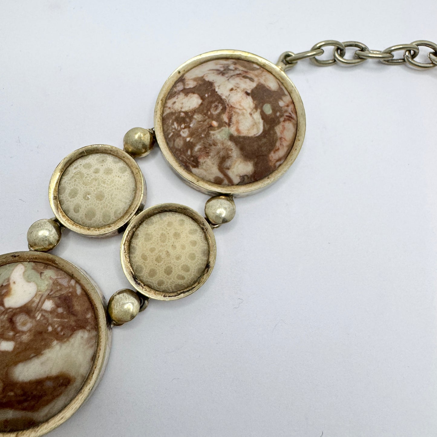 Sweden ca 1900. Antique Limestone Coral Bracelet.