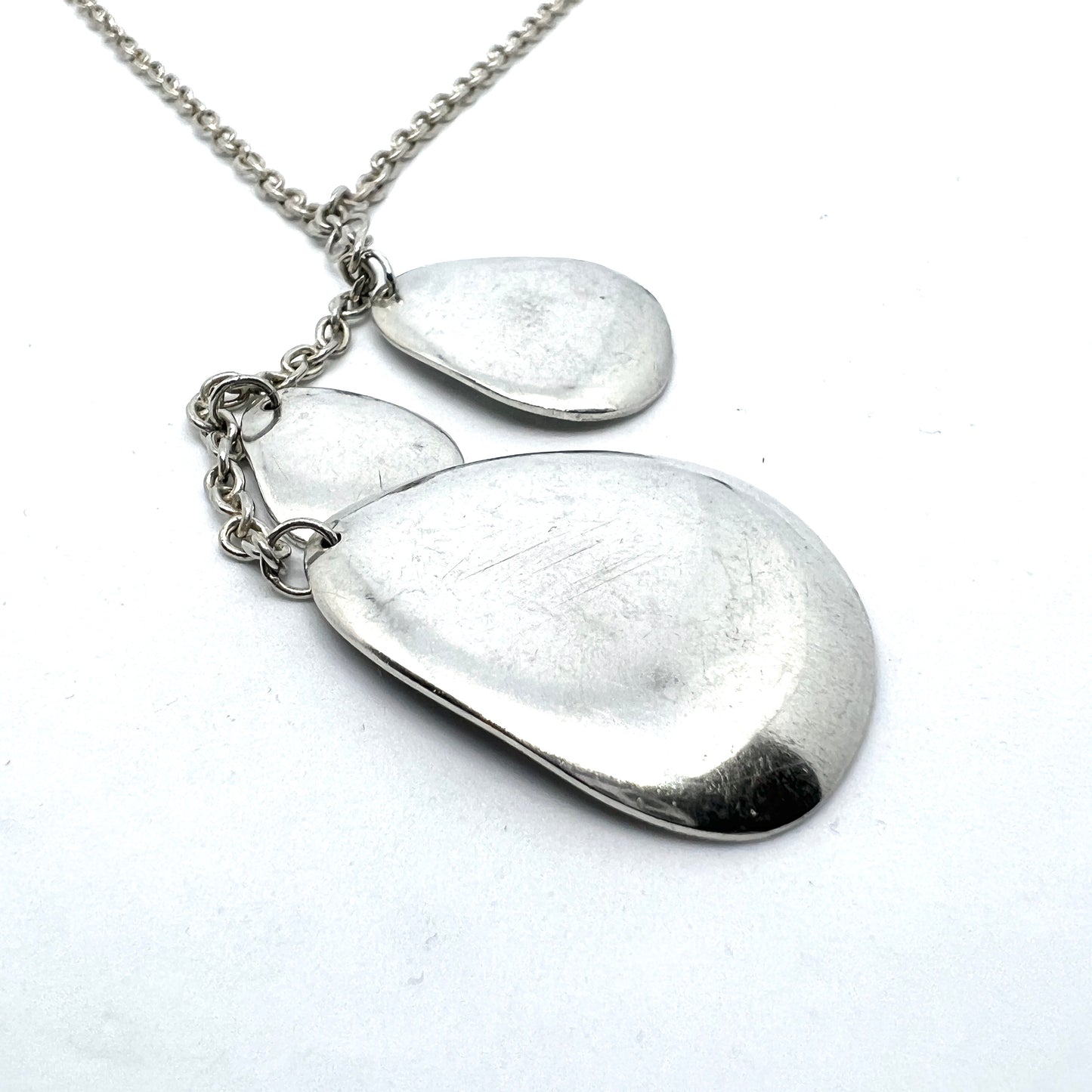 Efva Attling, Sweden. Vintage Sterling Silver Rose Petal Necklace.