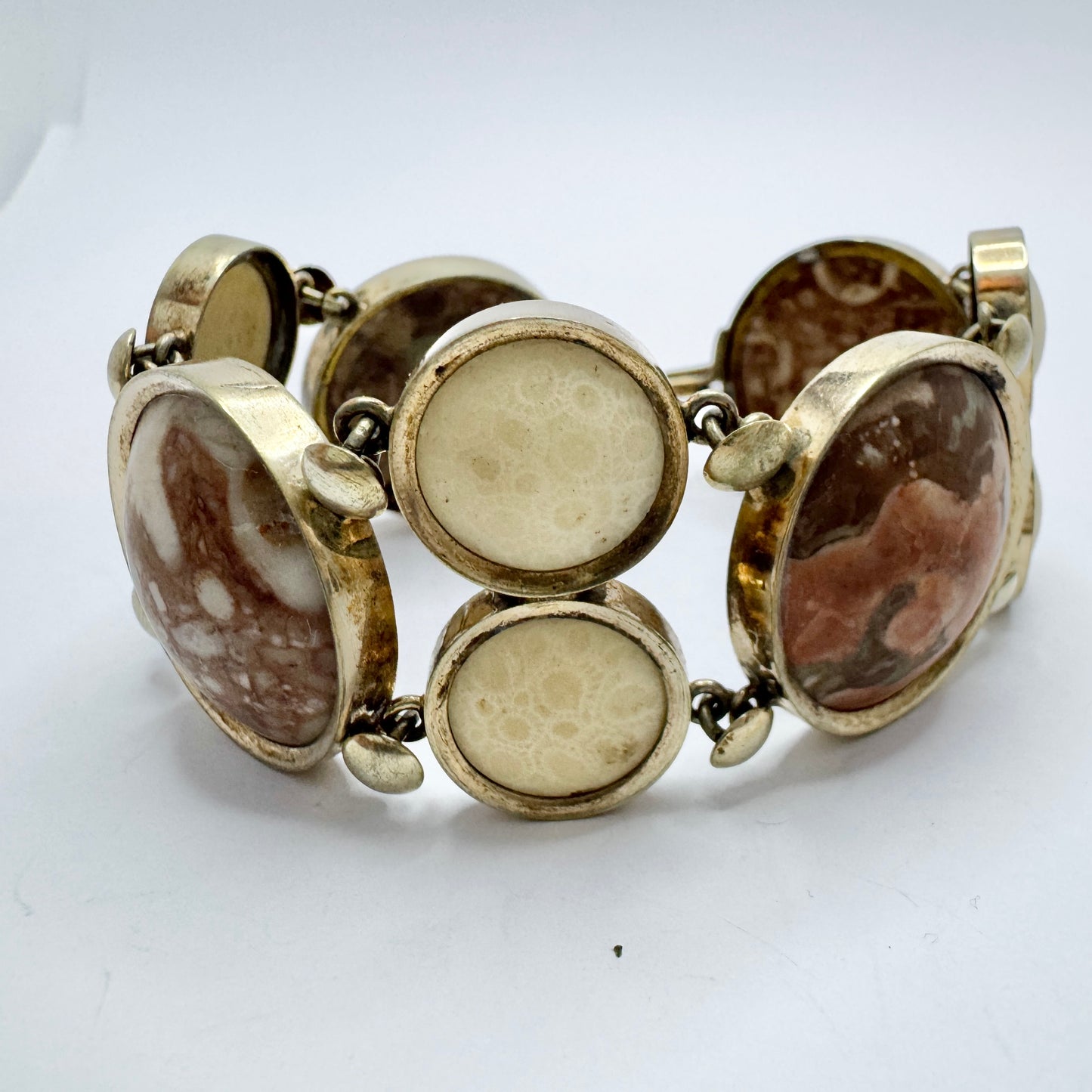 Sweden ca 1900. Antique Limestone Coral Bracelet.