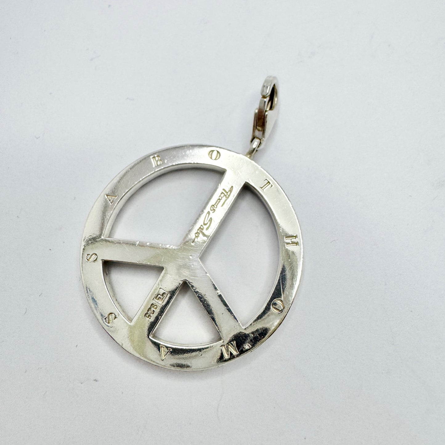 Thomas Sabo. Sterling Silver Peace Sign Pendant. Boxed