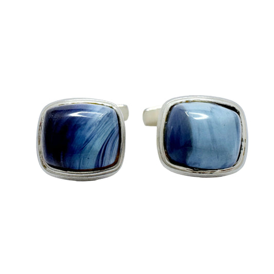 Victor Janson for Bofors. Sweden. Vintage Solid Silver Bergslagen-stone Cufflinks.