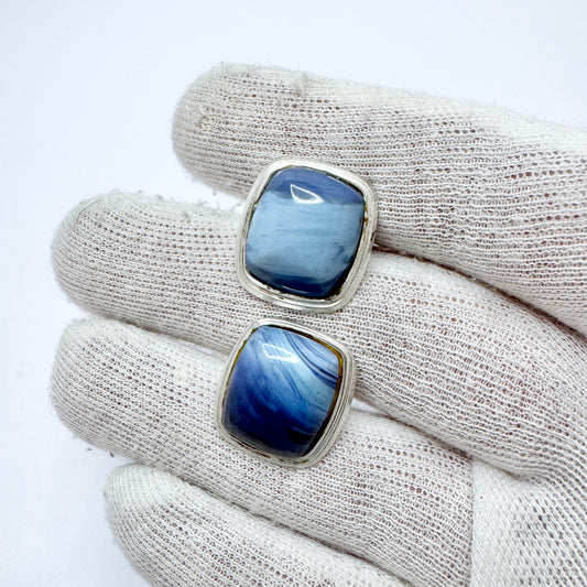 Victor Janson for Bofors. Sweden. Vintage Solid Silver Bergslagen-stone Cufflinks.