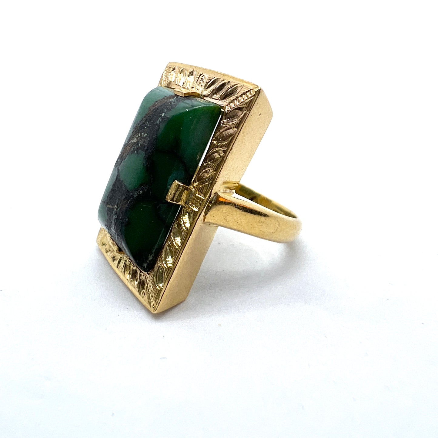 Bergströms, Sweden 1947, Vintage 18k Gold Turquoise Ring. 6.5 gram