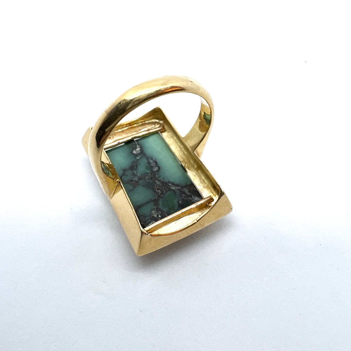 Bergströms, Sweden 1947, Vintage 18k Gold Turquoise Ring. 6.5 gram