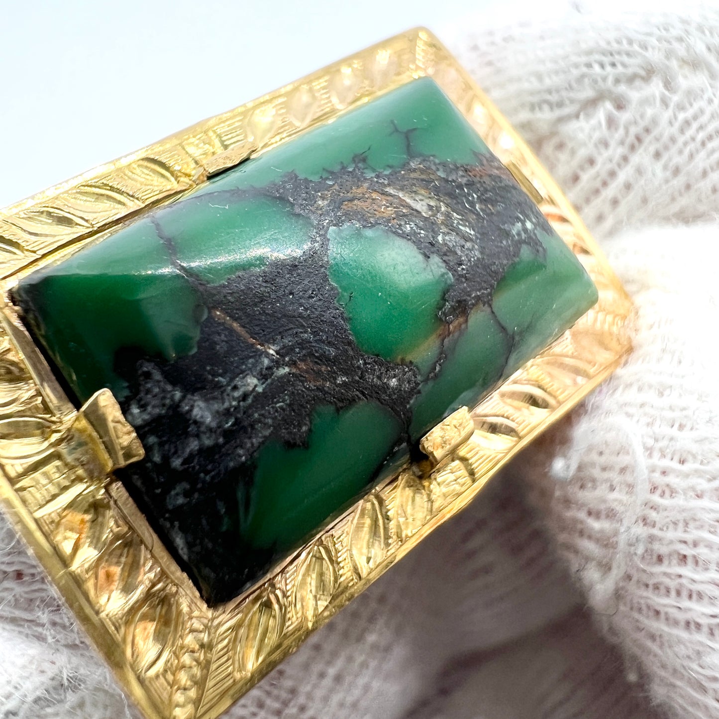 Bergströms, Sweden 1947, Vintage 18k Gold Turquoise Ring. 6.5 gram