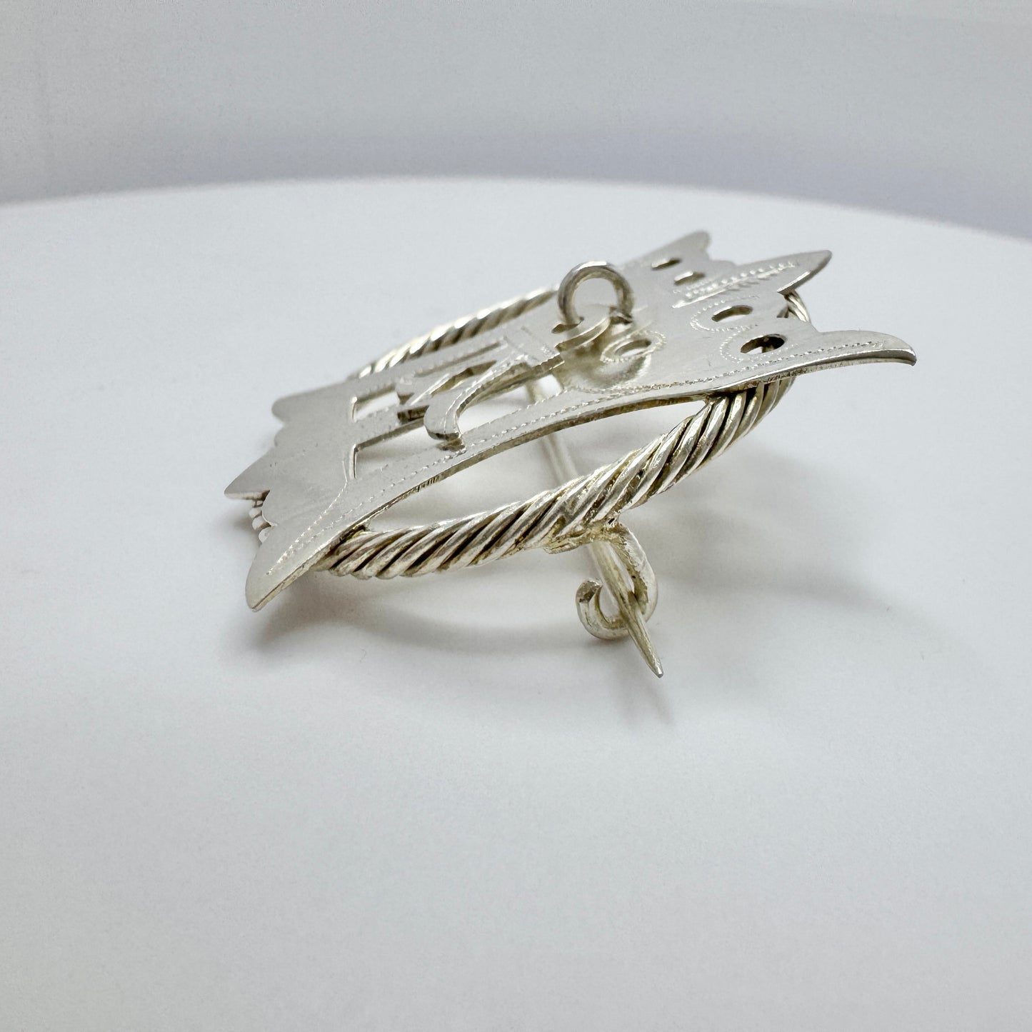 KE Berg, Sweden 1908. Antique Solid Silver Sami Laplander Brooch.