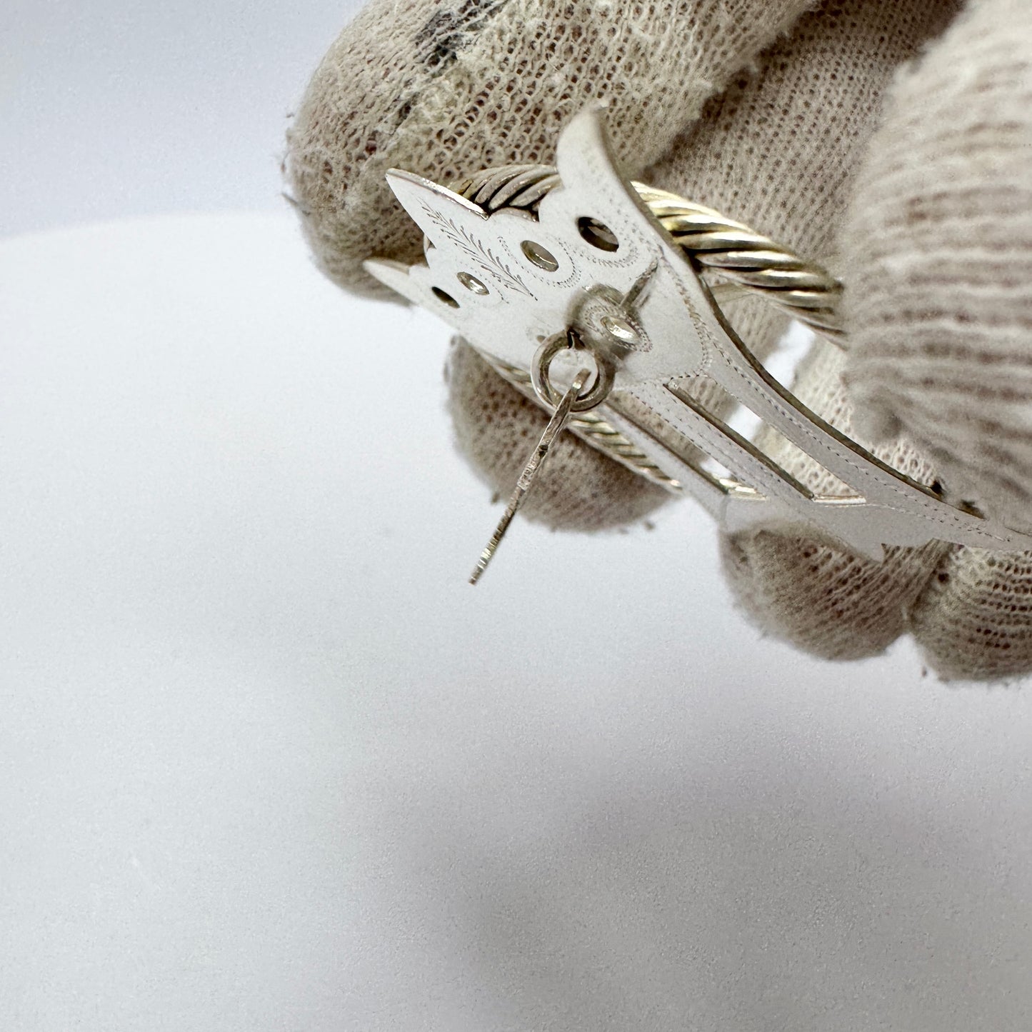 KE Berg, Sweden 1908. Antique Solid Silver Sami Laplander Brooch.