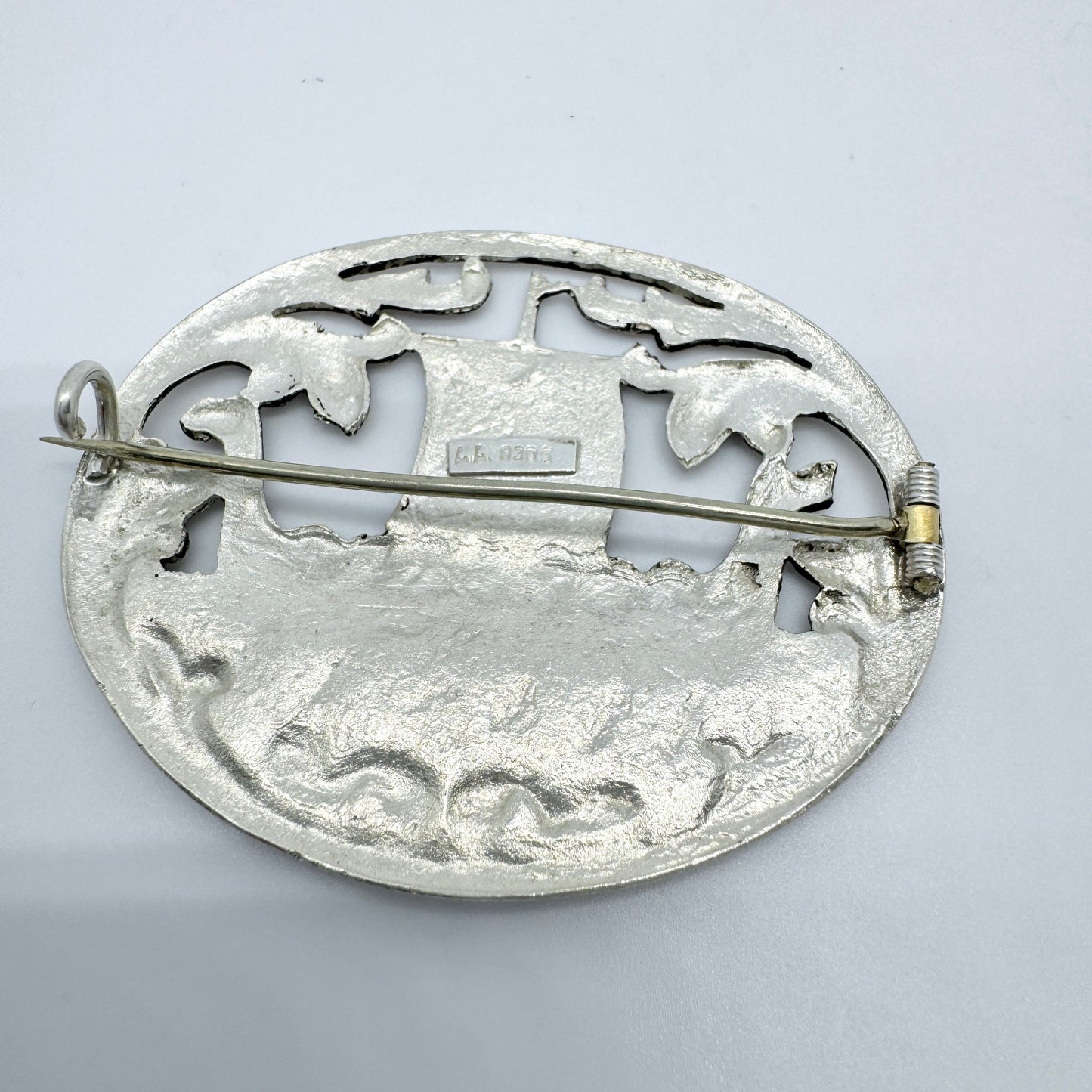 A.A Norway Early 1900s. Solid Silver Viking Ship Brooch.