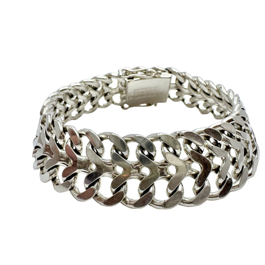 Jo-Ans, Sweden 1975. Vintage Solid Silver X-Link Bracelet.