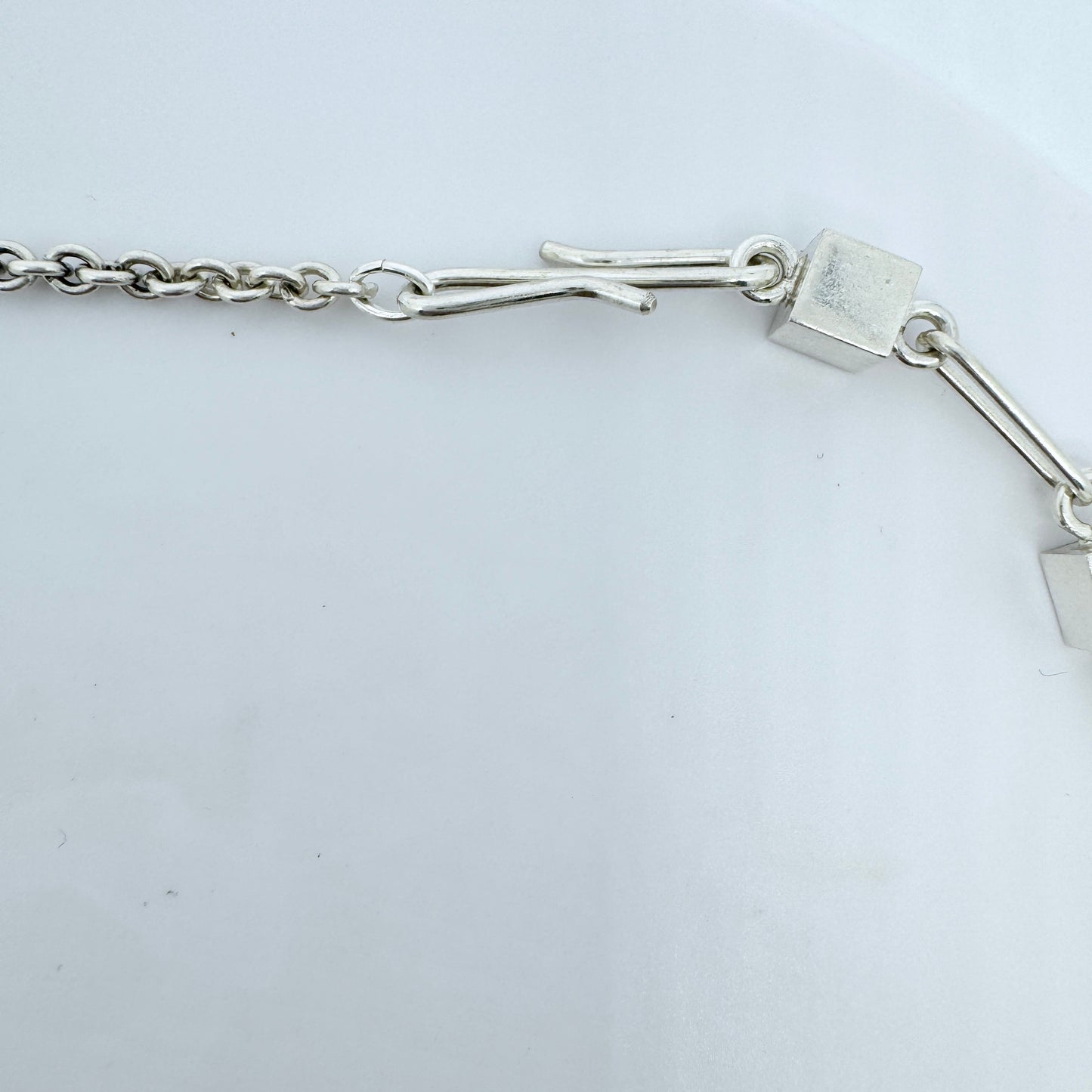 Arne Johansen, Denmark 1960-70s. Vintage Sterling Silver Cube Necklace.