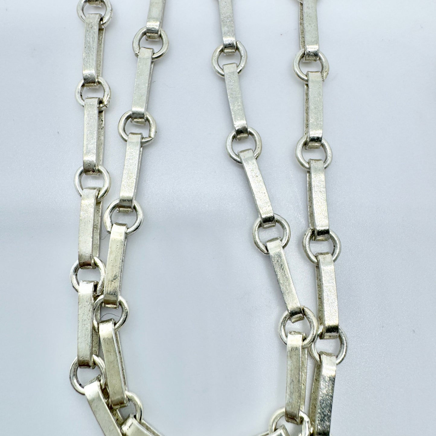 Andreas Daub, Germany 1960-70s. Vintage Solid Silver Long Chain Pendant Necklace.