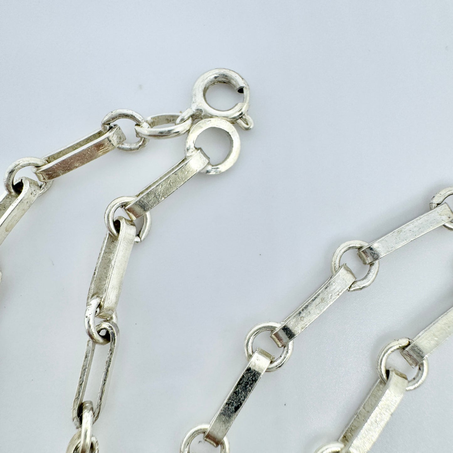 Andreas Daub, Germany 1960-70s. Vintage Solid Silver Long Chain Pendant Necklace.