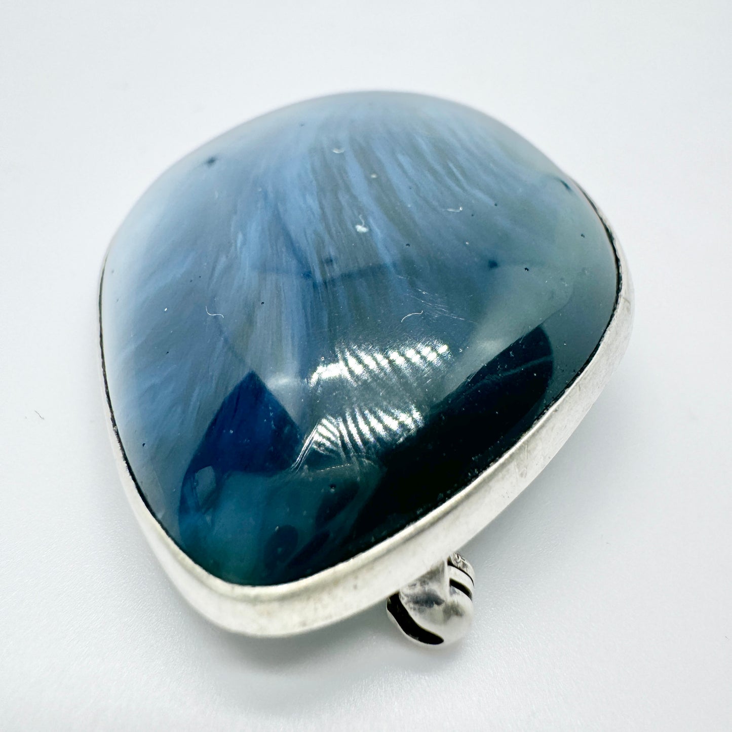 Märta Lindgren, Sweden 1963. Vintage Solid Silver Bergslagen-stone Brooch.