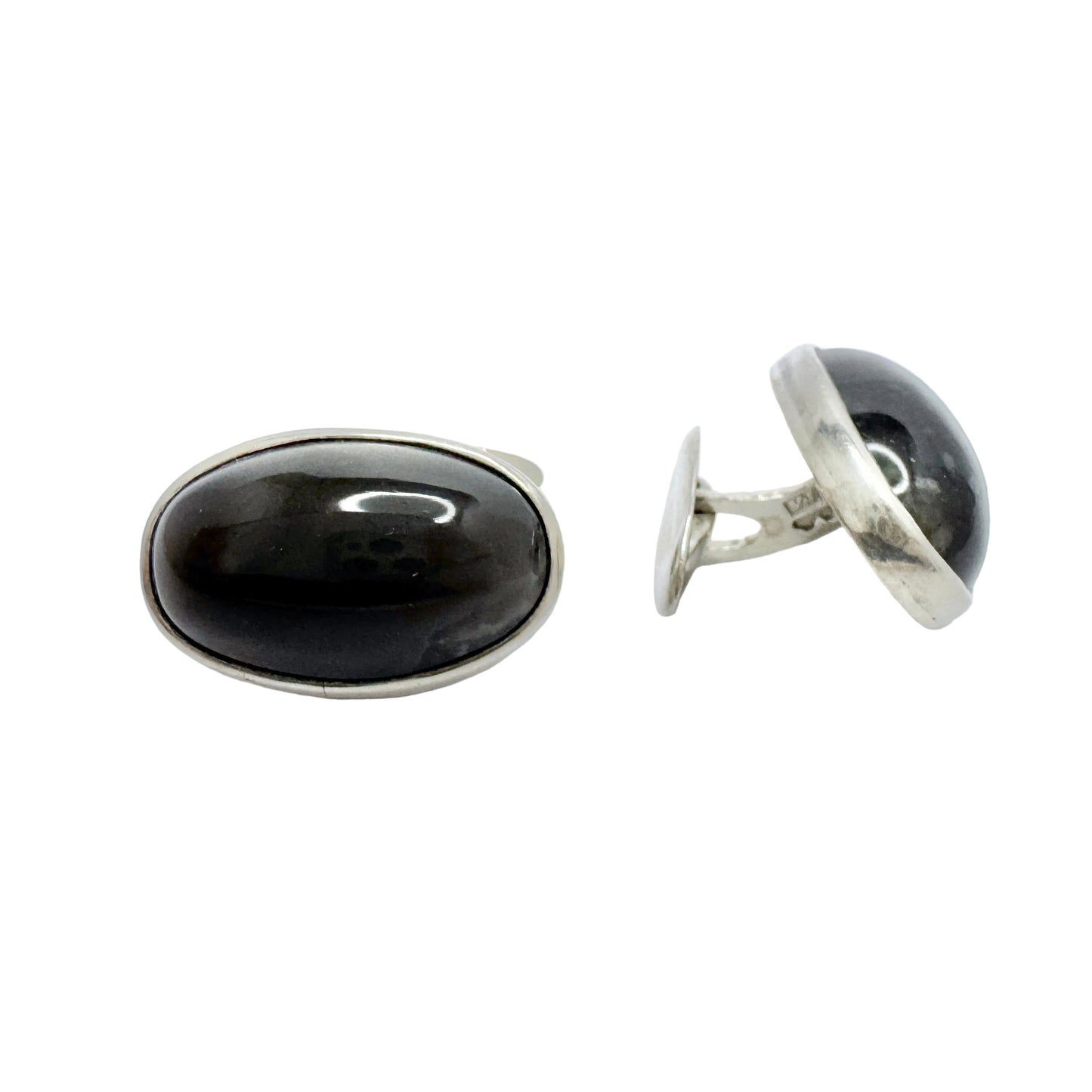 Victor Janson, Sweden 1970s. Sterling Silver Hardstone Cufflinks.