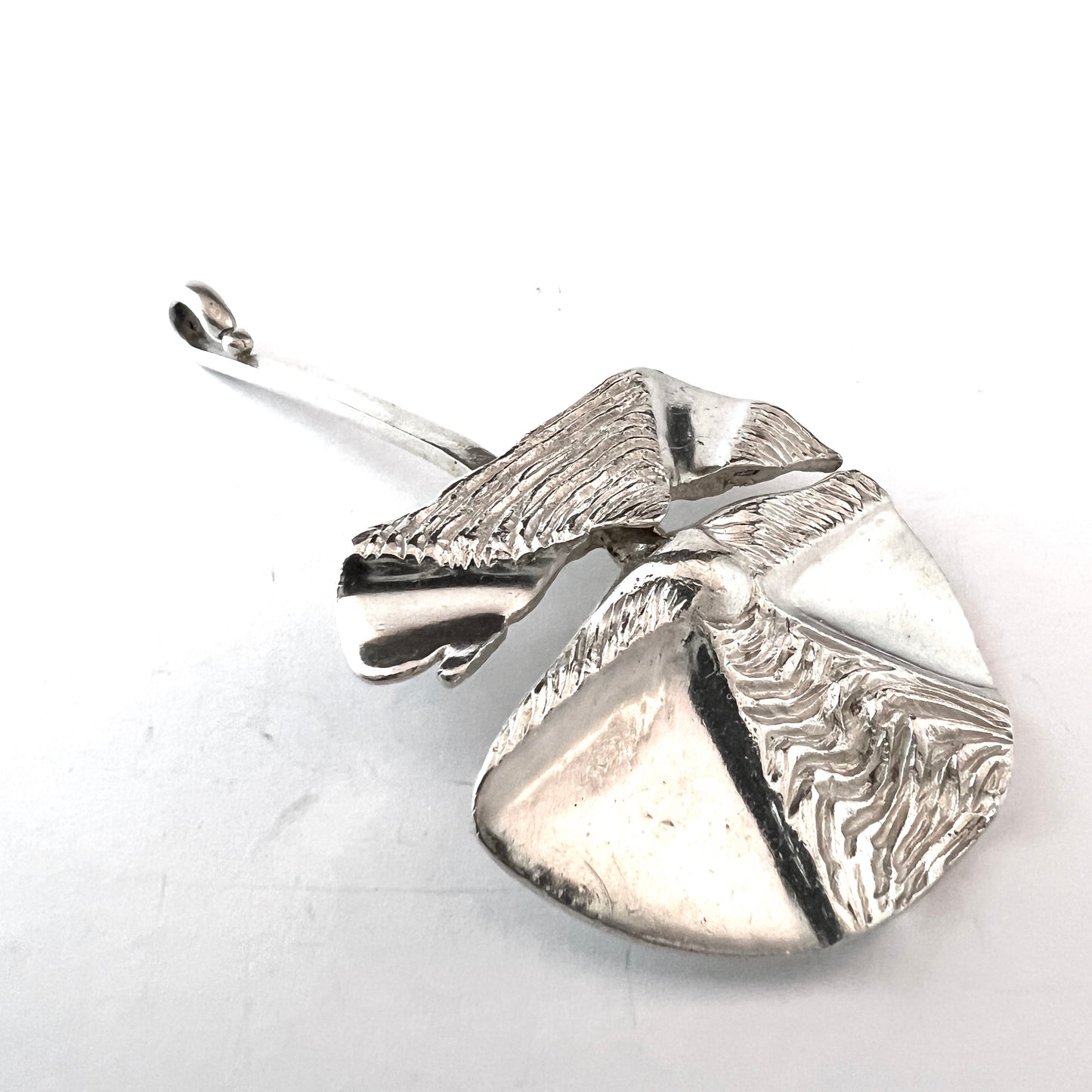 Jane Wiberg, for Jane & Finn, Denmark 1970s. Large Vintage Modernist Sterling Silver Pendant. Signed