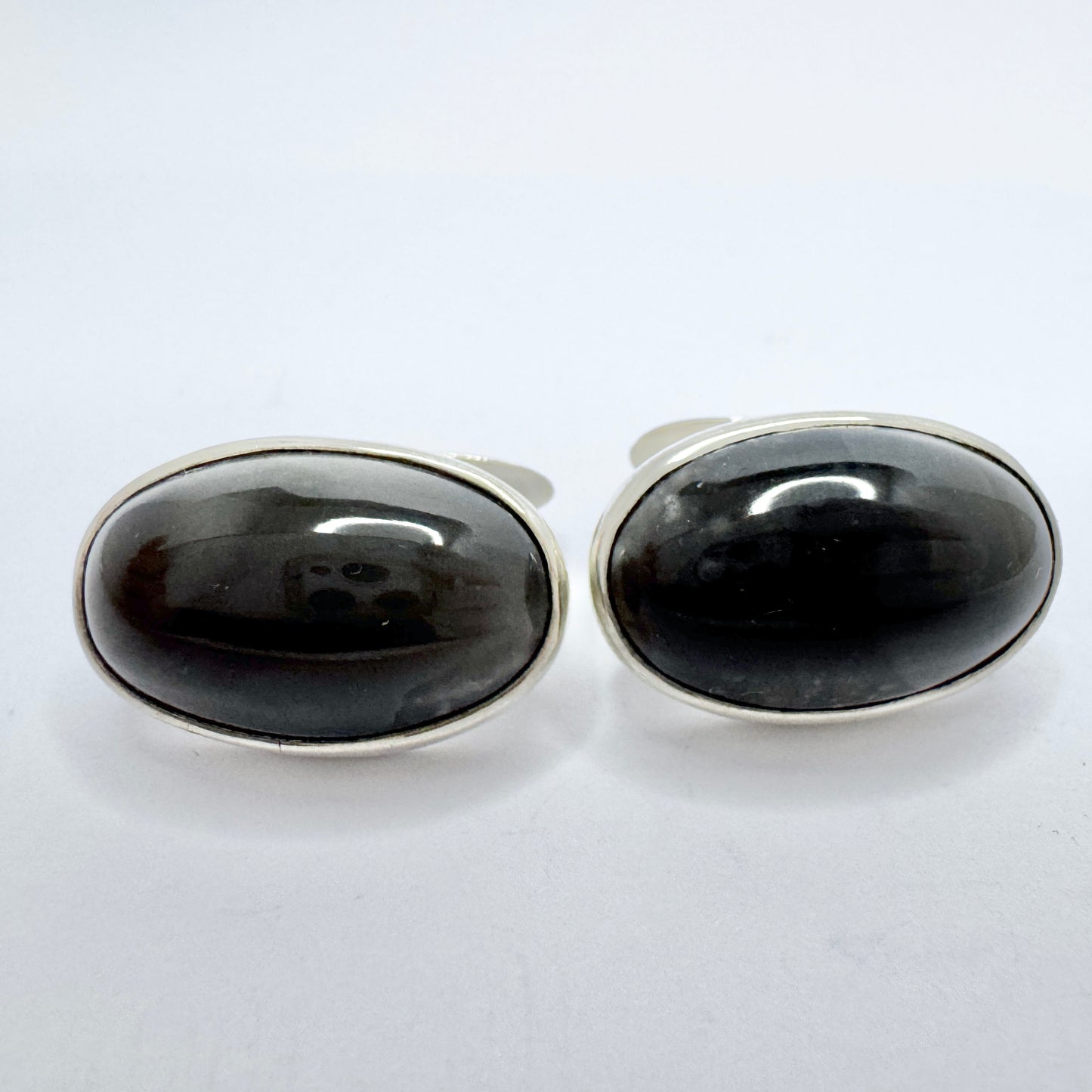 Victor Janson, Sweden 1970s. Sterling Silver Hardstone Cufflinks.