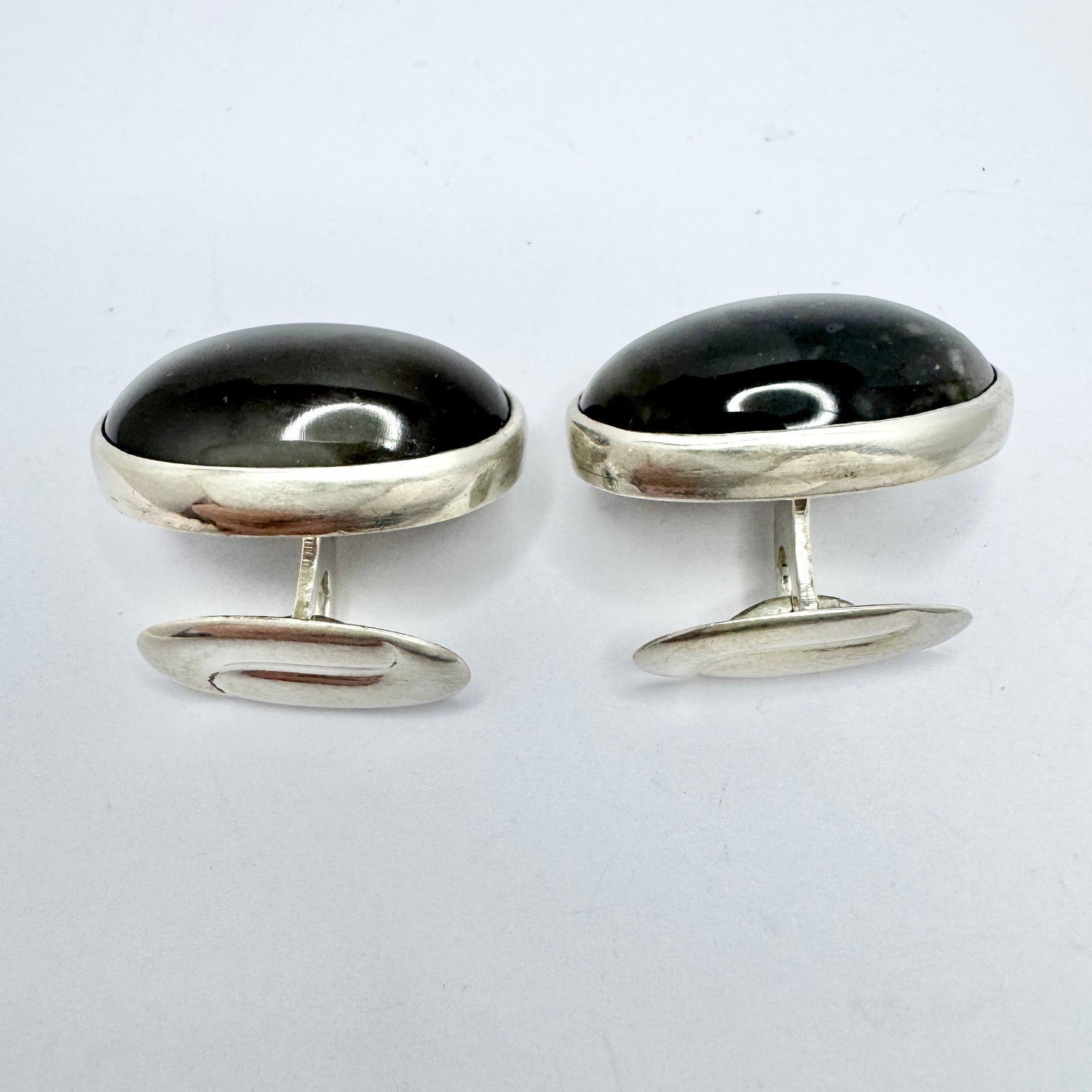 Victor Janson, Sweden 1970s. Sterling Silver Hardstone Cufflinks.