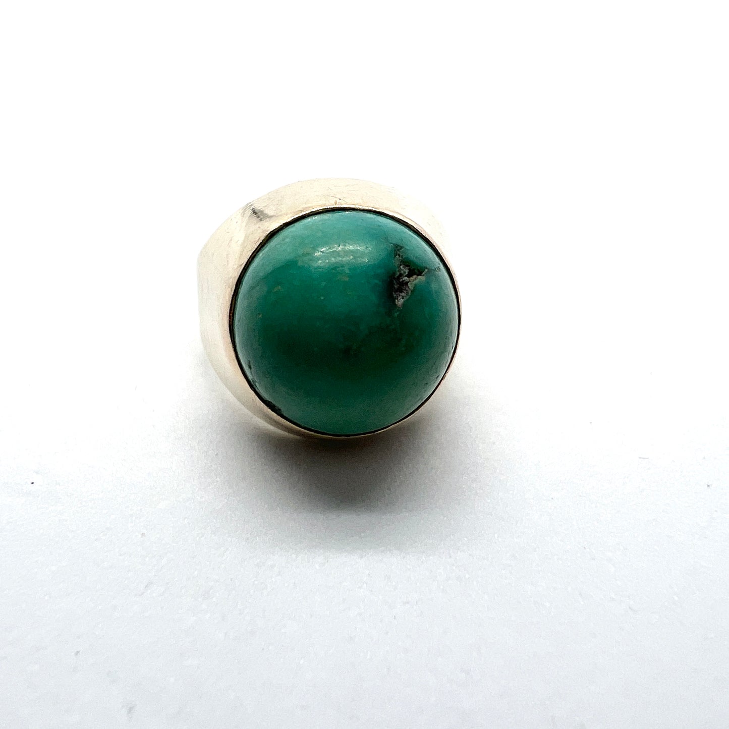 Svedbom, Sweden 1970. Vintage Modernist 18k Gold Turquoise Pinky Ring. 7.6 gram