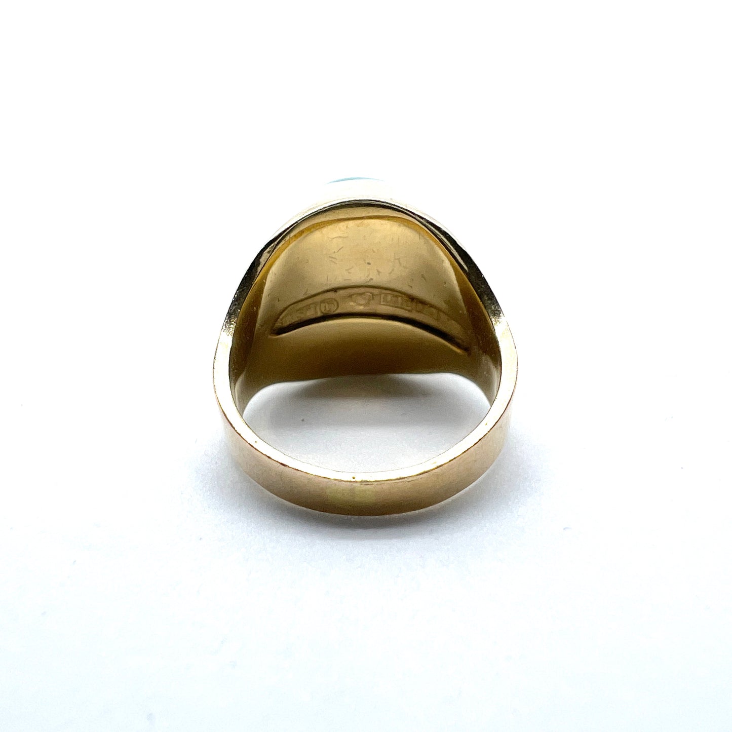 Svedbom, Sweden 1970. Vintage Modernist 18k Gold Turquoise Pinky Ring. 7.6 gram