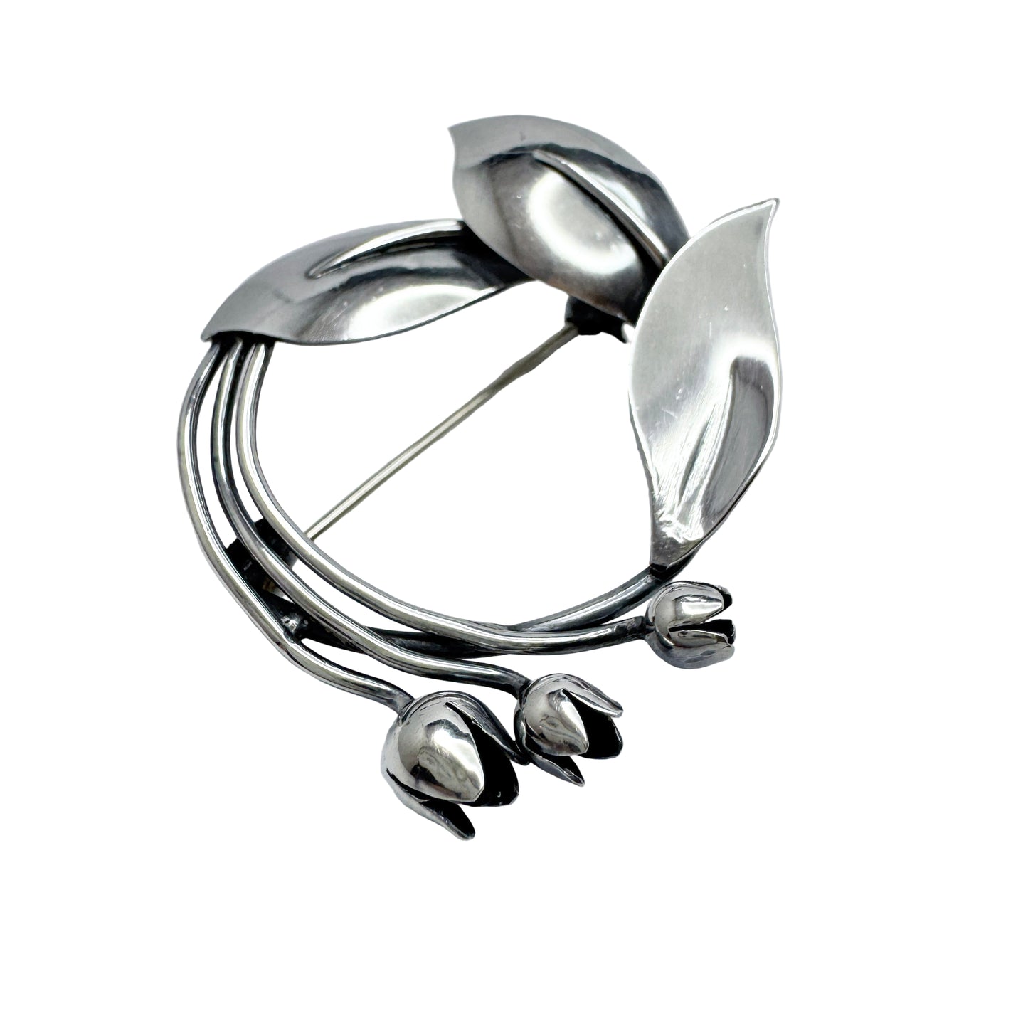 Gertrud Engel for Michelsen, Sweden 1952. Vintage Sterling Silver Brooch. Signed.