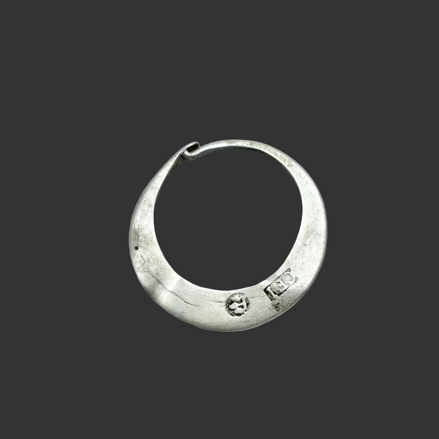 Carl Fredrik Jonssén, Sweden 1831-59. Antique Victorian Solid Silver Single Earring.