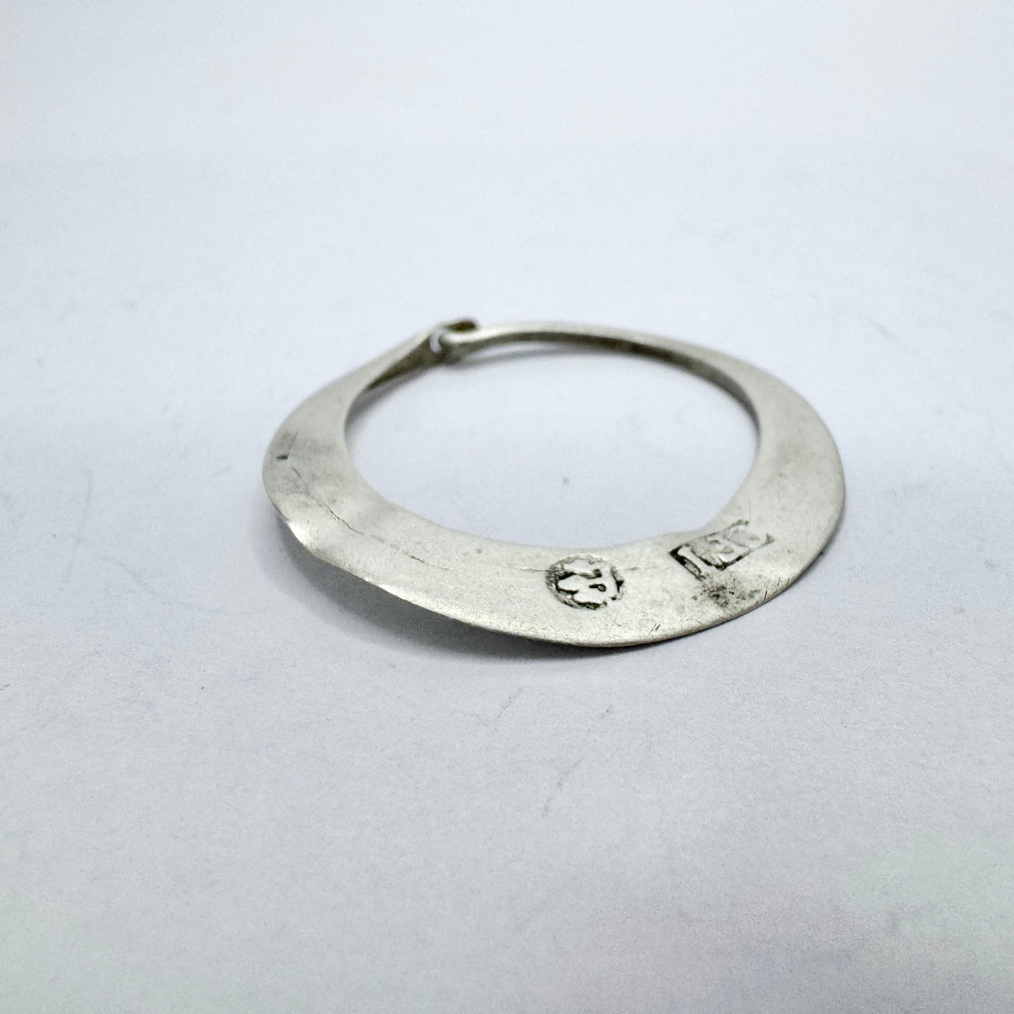 Carl Fredrik Jonssén, Sweden 1831-59. Antique Victorian Solid Silver Single Earring.