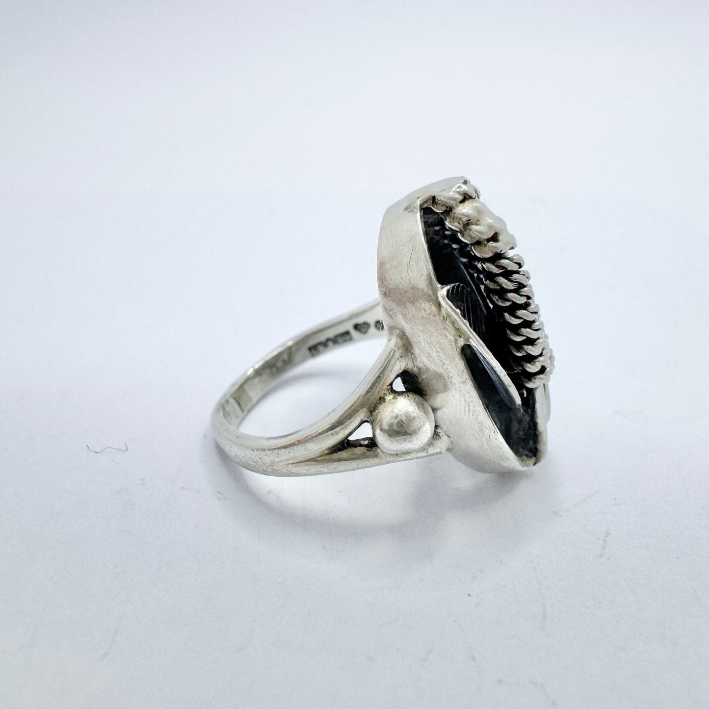 Kaplan, Sweden 1954. Vintage Solid Silver Ring.