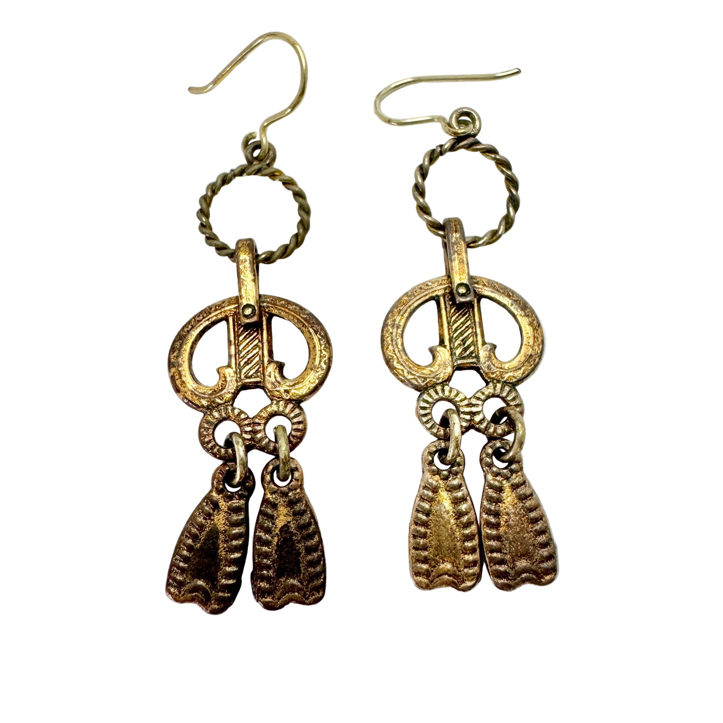 Kalevala Koru, Finland. Vintage Bronze Earrings.