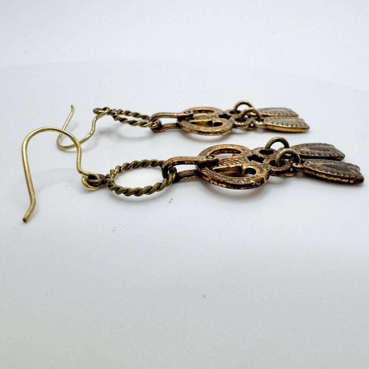 Kalevala Koru, Finland. Vintage Bronze Earrings.