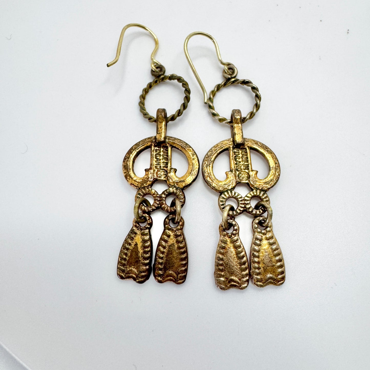 Kalevala Koru, Finland. Vintage Bronze Earrings.